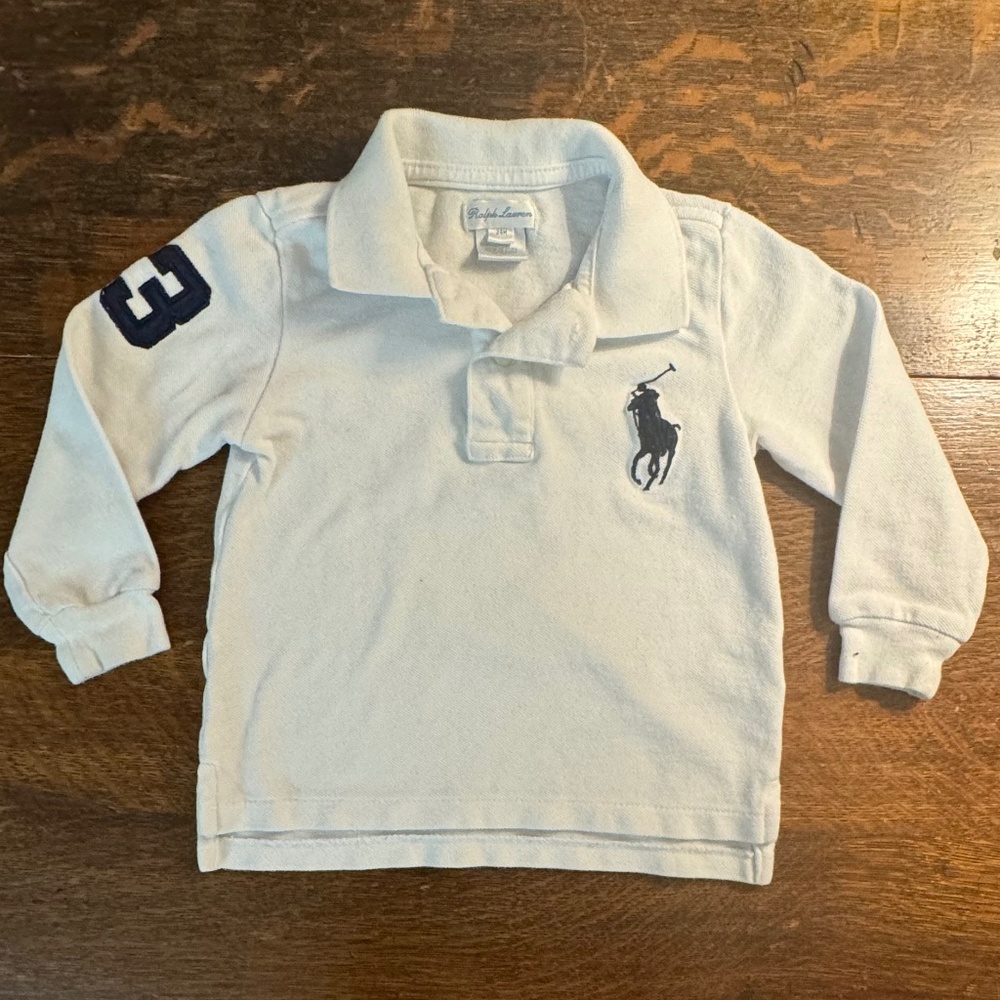 Polo Long Sleeve Polo Shirt, SIZE 24 mos